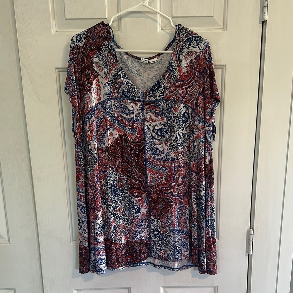 Artisan NY red and blue top size 2x women’s